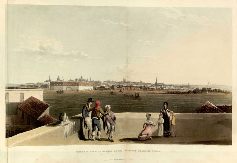 ملف:General view of Buenos Ayres from the Plaza de Toros - Emeric Essex Vidal - Picturesque illustrations of Buenos Ayres and Monte Video (1820).jpg