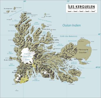 خريطة جزر كرگيلن.
