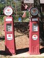 Antique "Mobilgas" pumps, manufactured by Tokheim, located in Wilton, Connecticut, USA.