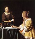 سيدة وخادتها تحمل رسالة (1667)