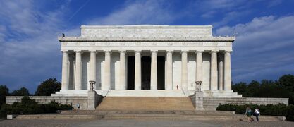 The Lincoln Memorial in Washington, D.C. honors American President Abraham Lincoln.