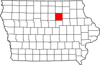 Map of Iowa highlighting بوتلر