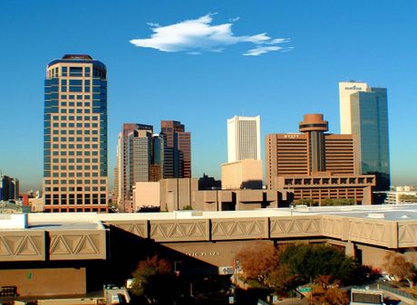 Downtown Phoenix, Arizona, county seat of the fourth-most populous county in the United States, Maricopa.