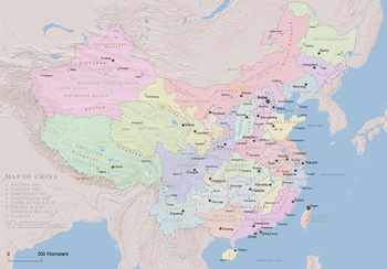 الخريطة الجغرافية للصين