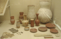 Pottery, dishes and other miscellaneous items from KV54, on display at the Metropolitan Museum of Art in New York City.