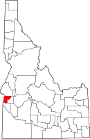 Map of Idaho highlighting بايتي