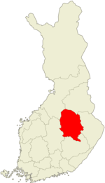 Pohjois-Savo on a map of Finland
