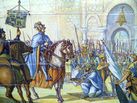 رسم للملك ألفونسو السادس لدى دخوله طليطلة.