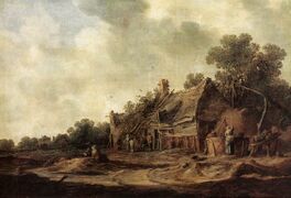 Peasant Huts with a Sweep Well (1633), oil on panel, 55 x 80 cm., Gemäldegalerie Alte Meister