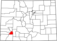 Map of Colorado highlighting سان خوان