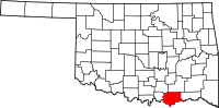 Map of Oklahoma highlighting براين