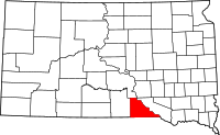 Map of South Dakota highlighting غريغوري