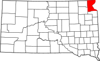 Map of South Dakota highlighting روبرتز