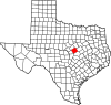 State map highlighting Coryell County