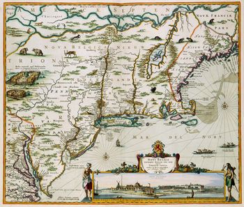 New Netherland map published by Nicolaes Visscher II (1649-1702)
