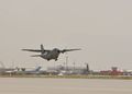 طائرة نقل عسكري من طراز سي-27 تابعة للقوات الجوية الأفغانية تقلع من المطار في مارس 2010.