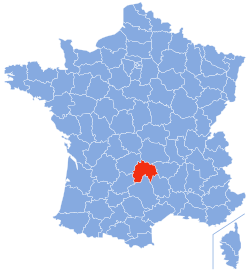 Location of Cantal in France