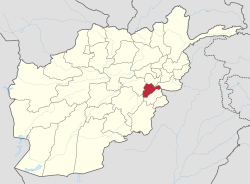 Map of Afghanistan with Logar highlighted