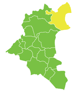 موقع ناحية المسمية في محافظة درعا.