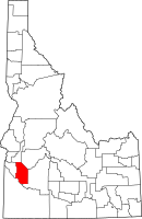 Map of Idaho highlighting أدا