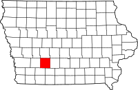 Map of Iowa highlighting أدير