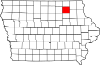 Map of Iowa highlighting تشيكاسو