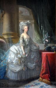 ثوب ماري أنطوانيت الأبيض رسمته إليزابث ڤيجيه لبرون عام 1783.