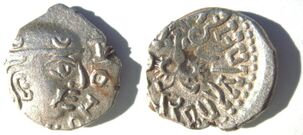 Coin of Gupta ruler Kumaragupta I (r.414–455) (Western territories).[97]