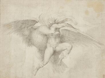 Michelangelo's Ganymede. Copy after a lost original (1532) pencil. Royal Collection, Windsor Castle