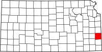 Map of Kansas highlighting بربون