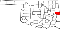 Map of Oklahoma highlighting سيكوياه