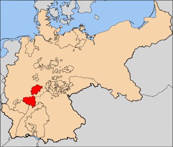 The Grand Duchy of Hesse within the German Empire.