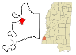 Location of Natchez in Adams County