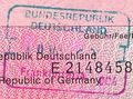 ختم على جواز سفر لألمانيا الموحدة لنفس المعبر الحدودي.
