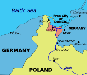 دانزيگ، محاطة بألمانيا وپولندا