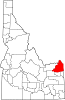 Map of Idaho highlighting فريمونت