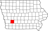 Map of Iowa highlighting كاس