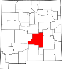 Map of New Mexico highlighting لينكون