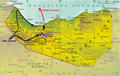 Map of invasion route of the Italian conquest of British Somaliland in August 1940