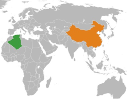 Map indicating locations of Algeria and China
