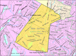 Census Bureau map of Franklin Lakes, New Jersey