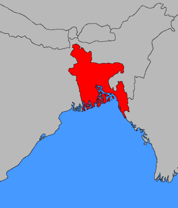 Location of East Pakistan