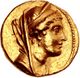 Gold coin of Cleopatra Thea as wife of Alexander I Balas.jpg