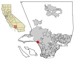 موقع سانتا مونيكا في مقاطعة لوس أنجلس، كاليفورنيا