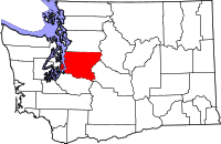 Map of Washington highlighting كينغ