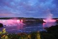 Canadian and American Falls at dusk