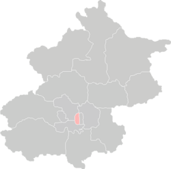 Location of Xicheng District in Beijing