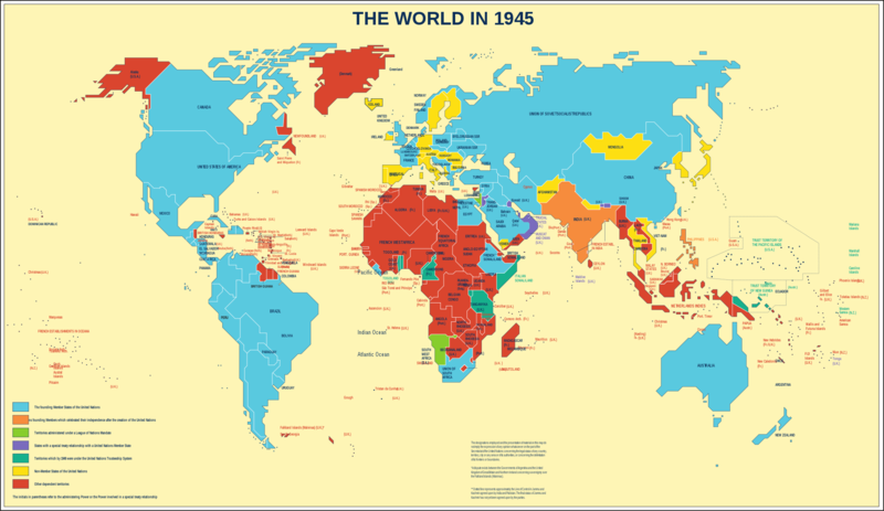 ملف:Decolonization - World In 1945 en.png