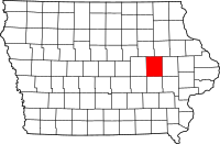 Map of Iowa highlighting بينتون