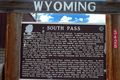 South Pass sign in Wyoming.